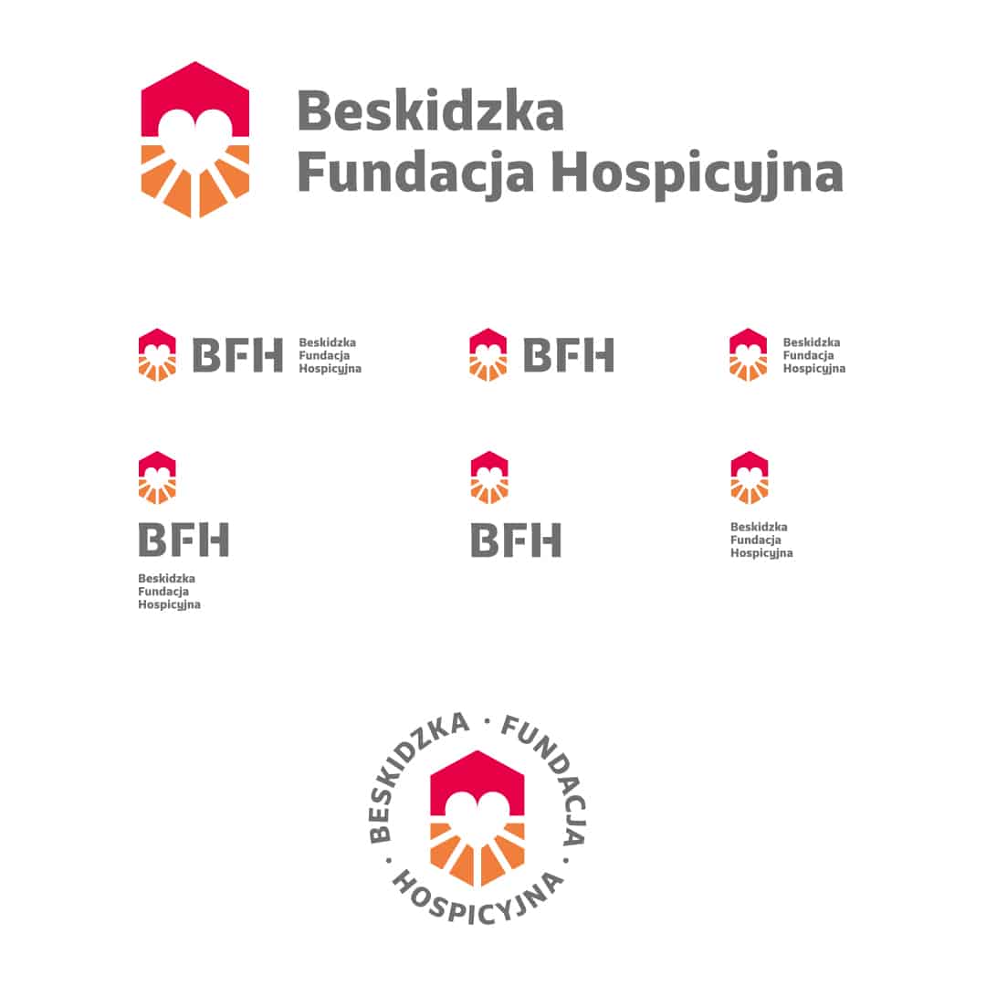 Nowe logo Beskidzka Fundacja Hospicyjna system logo