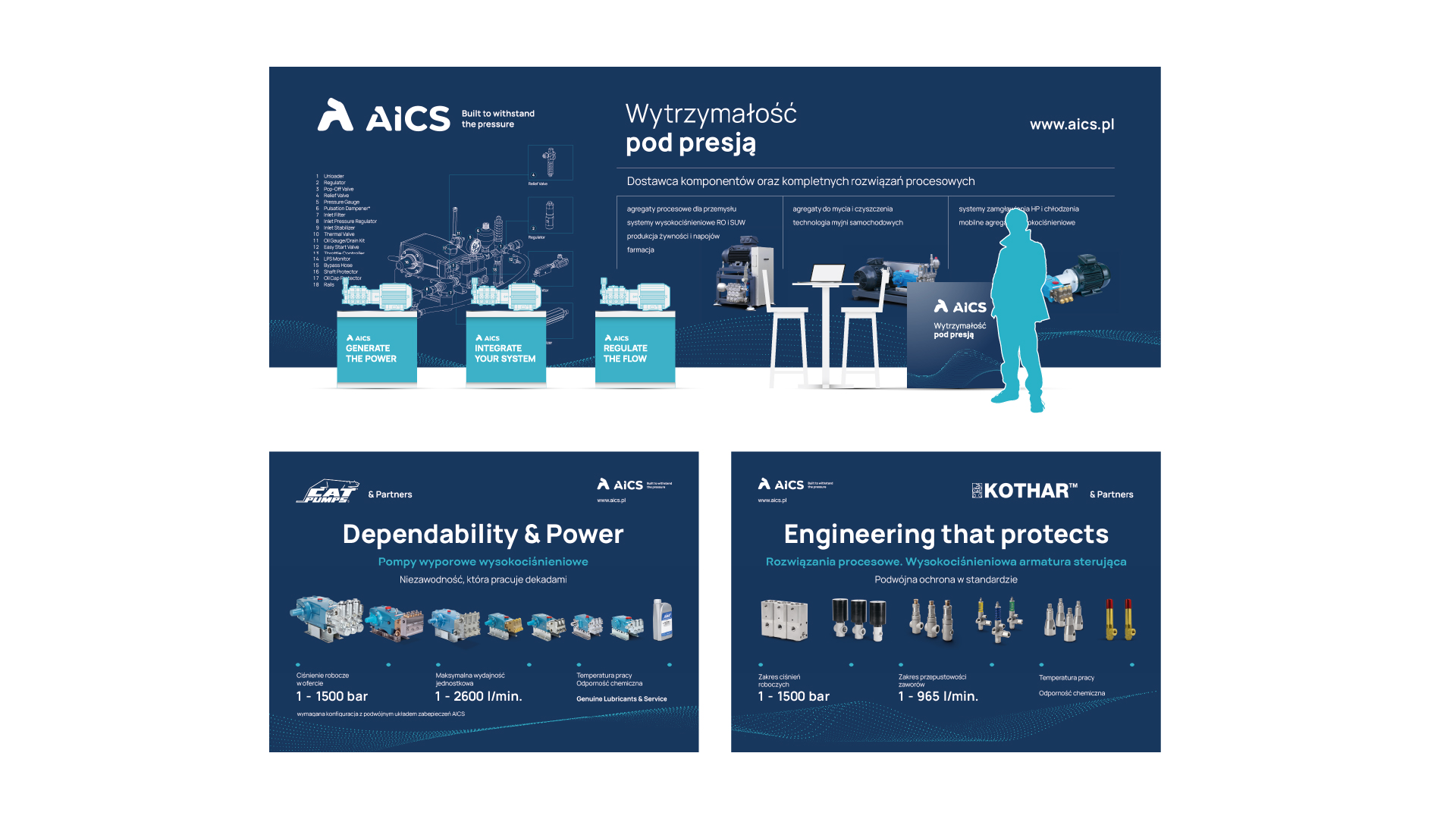 AICS rebranding koncepcja stoiska targowego