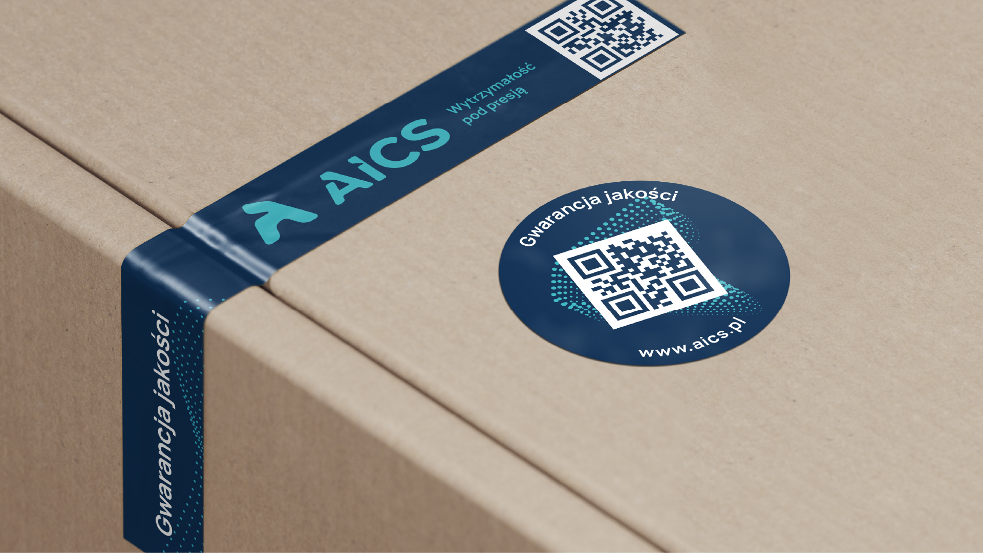 AICS rebranding naklejki